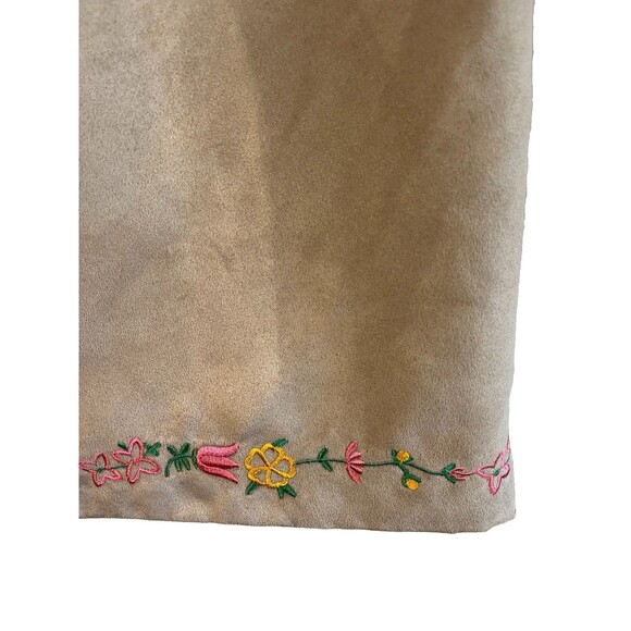 Vintage Embroidered ST. ANTHONY COLLECTION Faux Suede Long Pencil Skirt, Size 8 - Picture 2 of 8